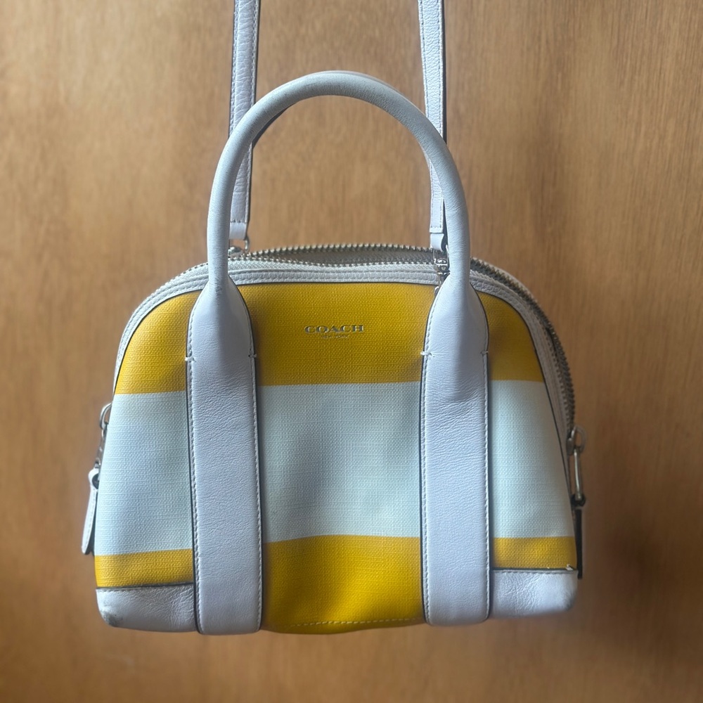 Coach Two-Tone Yellow and White Satchel